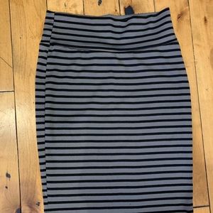 LuLaRoe Black and Grey Stripe Cassie Skirt